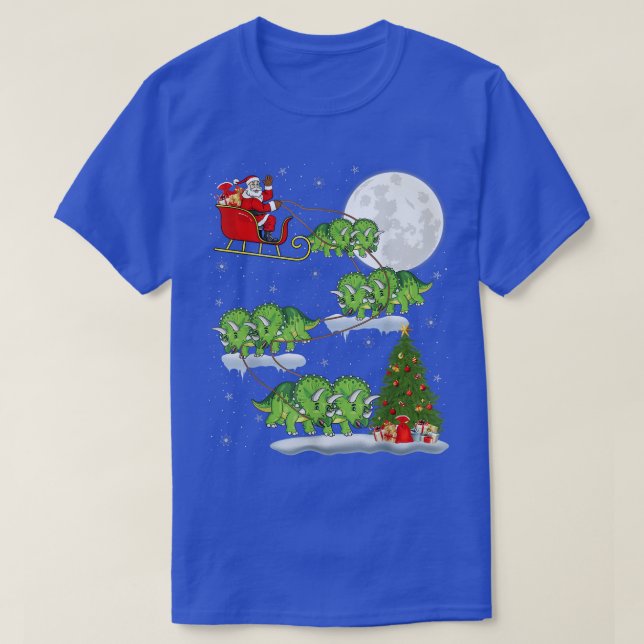 Camiseta Papais noeis Engraçados Da Árvore Xmas Andando Tri (Frente do Design)
