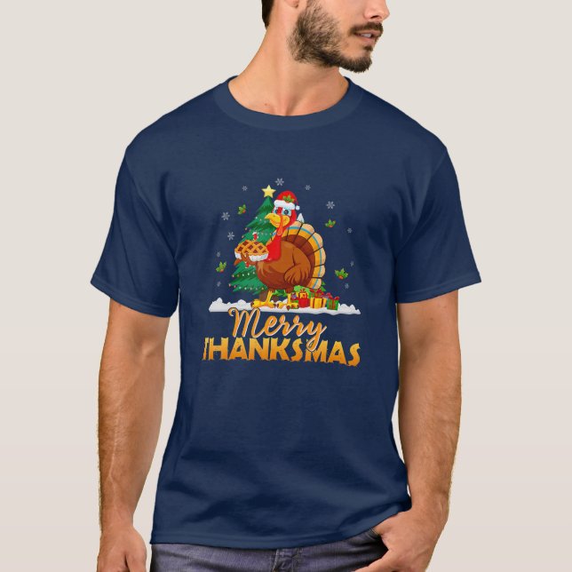 Camiseta Papais noeis Engraçados da Turquia Feliz de Natal  (Frente)