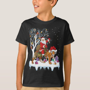 Camiseta Papais noeis engraçados de árvores de iluminação d