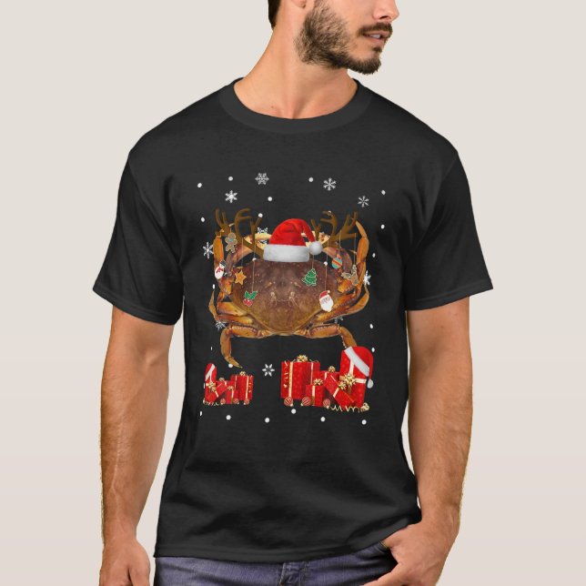 Camiseta Papais noeis Engraçados de Caranguejo de Natal Rei (Frente)