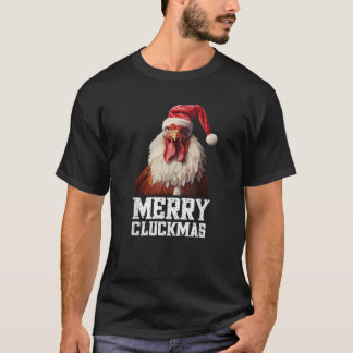 Camiseta Papais noeis Engraçados de Frango Fazenda Bird Xma