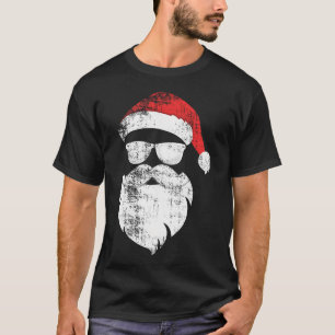 Camiseta Papais noeis Engraçados De Hipster Enfrentados Com