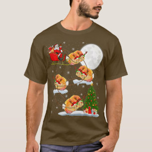 Camiseta Papais noeis Engraçados De Iluminação Xmas Que Cir