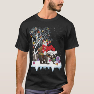 Camiseta Papais noeis Engraçados De Lighting Tree Andando R