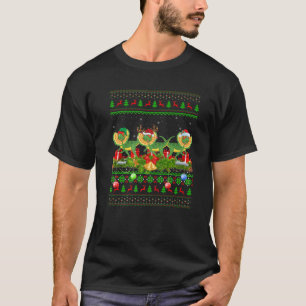 Camiseta Papais noeis engraçados de Natal Dilophossauro Din