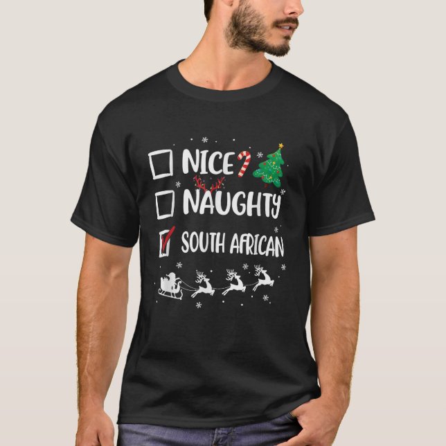 Camiseta Papais noeis Engraçados de Natal Sul-Africano H (Frente)