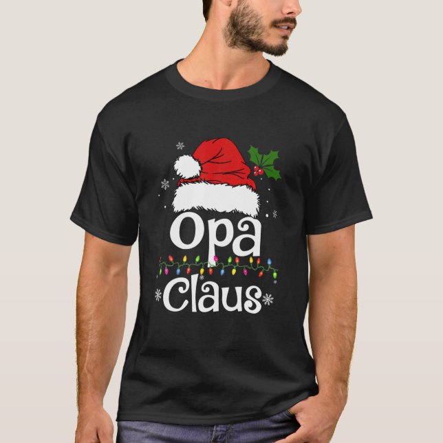 Camiseta Papais noeis Engraçados de Pijama de Natal do Opa  (Frente)