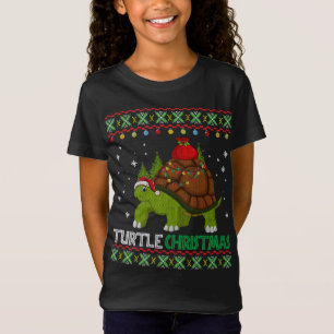 Camiseta Papais noeis Engraçados De Tartaruga Feia De Natal