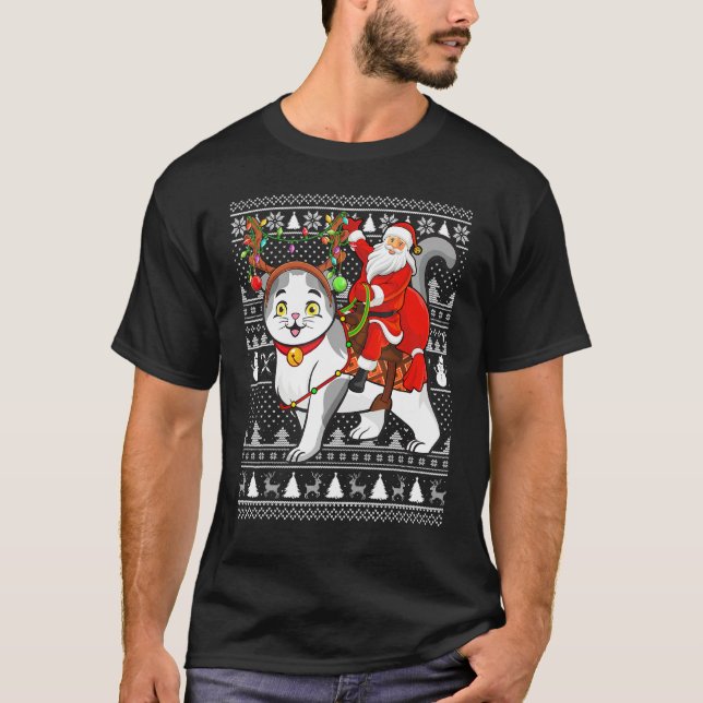Camiseta Papais noeis Engraçados Do Xmas Que Andam Com Dobr (Frente)