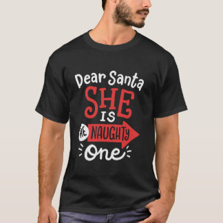 Camiseta Papais noeis Engraçados Ela é a travessa de Natal 