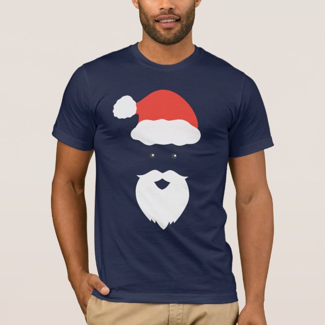 Camiseta Papais noeis Engraçados Enfrentam Feliz Natal Famí (Frente)