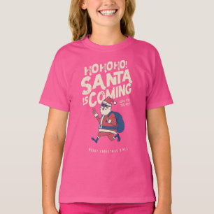 Camiseta Papais noeis Engraçados Estão Vindo Para O Natal D