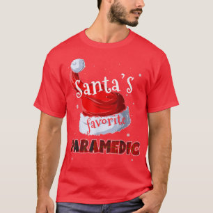 Camiseta Papais noeis Engraçados Favoritos Paramedic Christ
