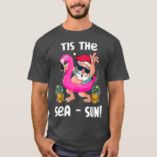 Camiseta Papais noeis Engraçados Flamingo Float Este É O Ma