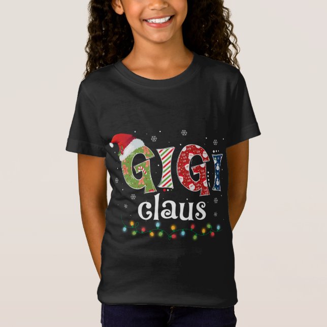 Camiseta Papais noeis Engraçados Gigi Claus Casa da Família (Frente)