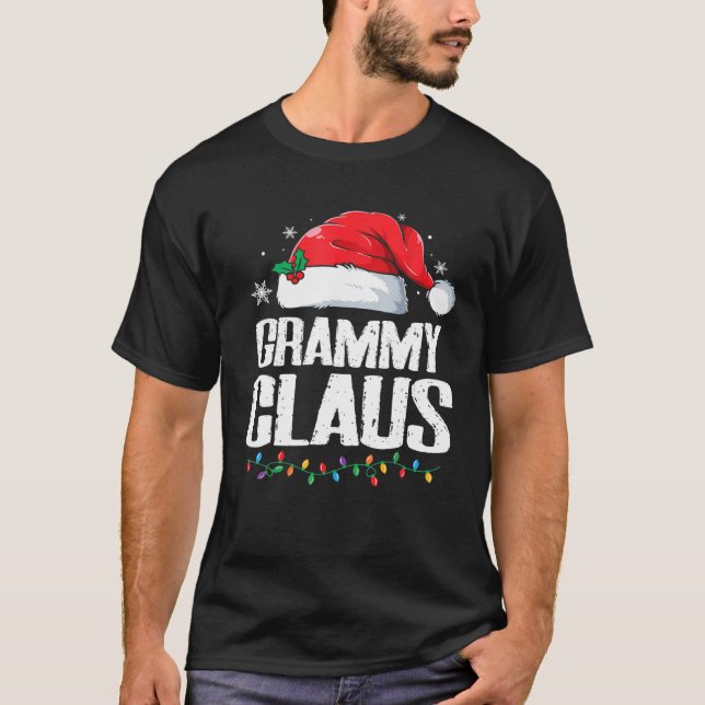 Camiseta Papais noeis Engraçados Grammy Claus Família de Fe (Frente)