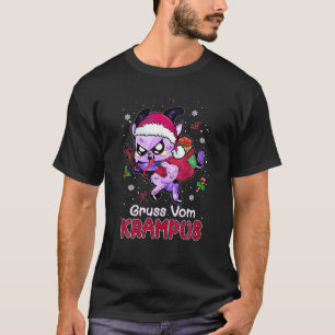 Camiseta Papais noeis engraçados Gruss Vom Krampus Kawaii