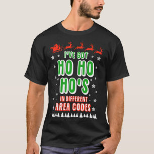 Camiseta Papais noeis engraçados ho ho ho HOs em diferente