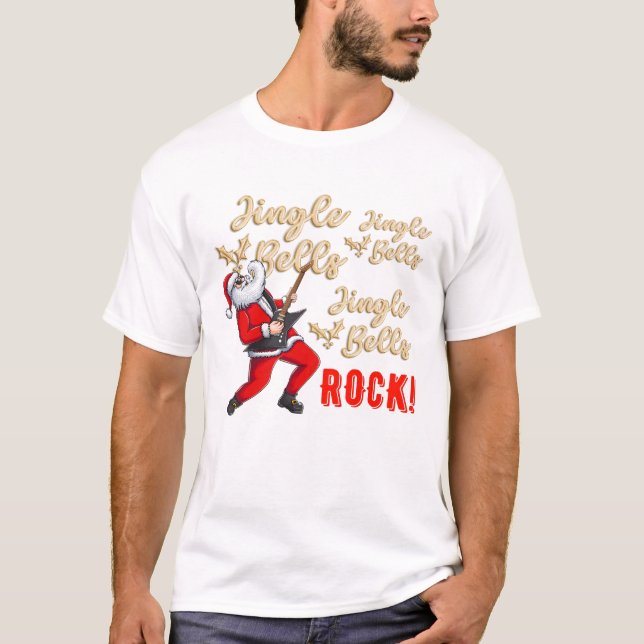 Camiseta Papais noeis engraçados Jingle Bell Rock Natal Paj (Frente)