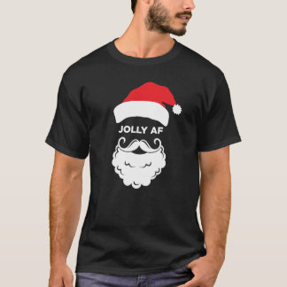 Camiseta Papais noeis engraçados Jolly AF Natal para adulto