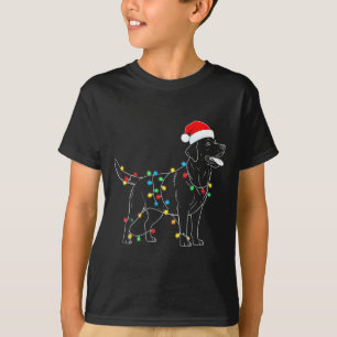 Camiseta Papais noeis Engraçados Labrador Retriever Luzes D