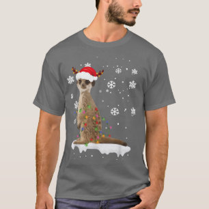 Camiseta Papais noeis Engraçados Mongoose Luz de Natal Anim