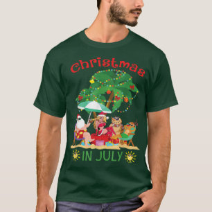 Camiseta Papais noeis Engraçados Na Praia Com Biniki Girl C