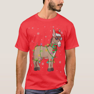 Camiseta Papais noeis Engraçados Noite de Natal Donkey Noit