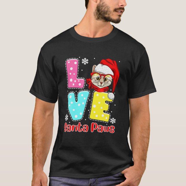 Camiseta Papais noeis Engraçados Paws Natal Pug Feio Chris (Frente)