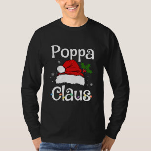 Camiseta Papais noeis Engraçados Poppa Claus Família de N