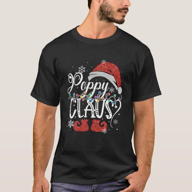 Camiseta Papais noeis Engraçados Poppy Claus Natal Família  (Frente)