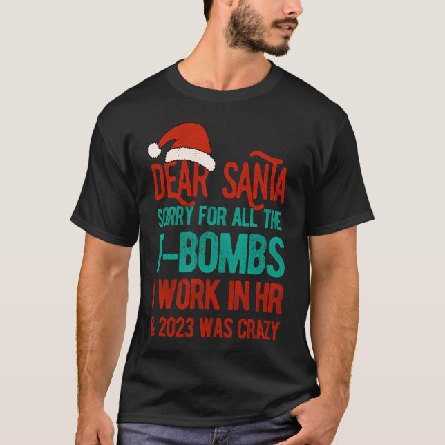 Camiseta Papais noeis Engraçados Recursos Humanos Natal 202 (Frente)
