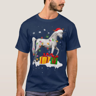 Camiseta Papais noeis engraçados Unicorn Noite de Natal Luz