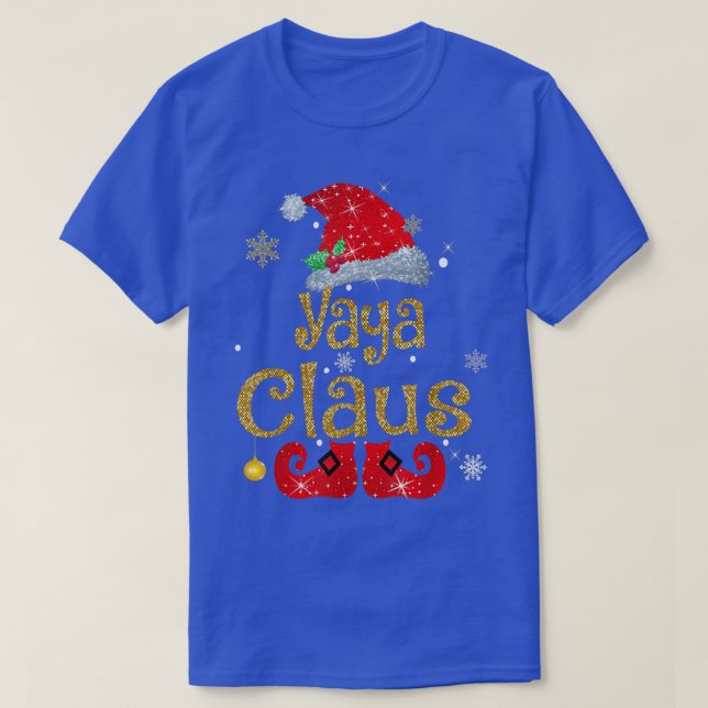 Camiseta Papais noeis Engraçados, Yaya Claus, Família de Na (Frente do Design)