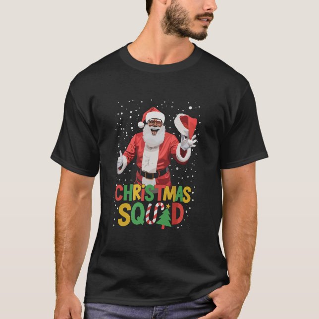 Camiseta Papais noeis - Esquadrão de Natal - Afro-Africano  (Frente)