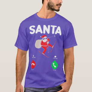 Camiseta Papais noeis Esquiando Lover Engraçado Xmas Esquia