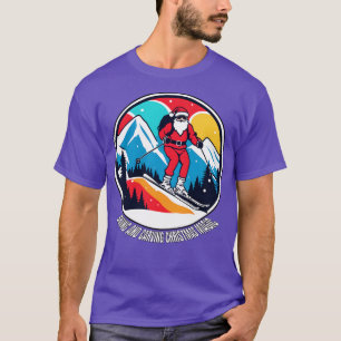 Camiseta Papais noeis Esquiar e fazer mágica natalícia