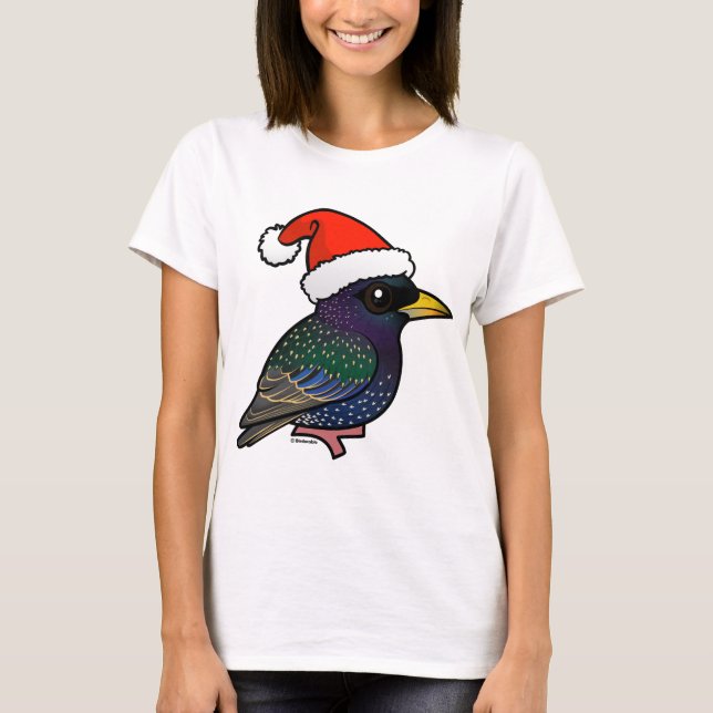 Camiseta Papais noeis European Starling (Frente)