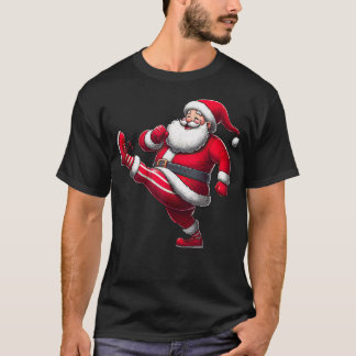 Camiseta Papais noeis Exercendo Malhação de Gym no Natal