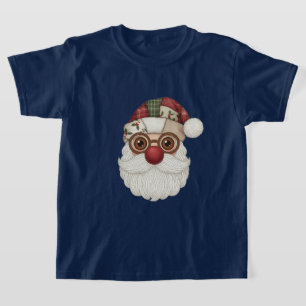 Camiseta Papais noeis Face T-Shirt Design de Tecido de pa