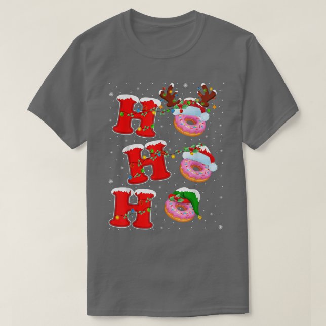 Camiseta Papais noeis Familiares Engraçados Ho Ho Ho Rosqui (Frente do Design)