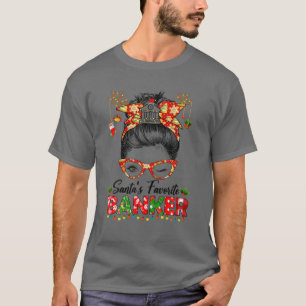 Camiseta Papais noeis Favoritos Banker Mensagem Bun Hair Na