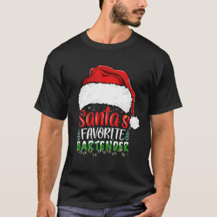 Camiseta Papais noeis Favoritos Barman Engraçado Bartender