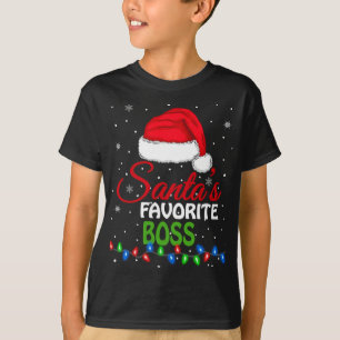 Camiseta Papais noeis Favoritos Chefe Noel Hat Lights. Funn