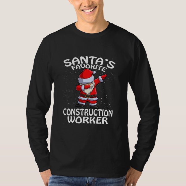 Camiseta Papais noeis Favoritos da Construção de Natal  (Frente)
