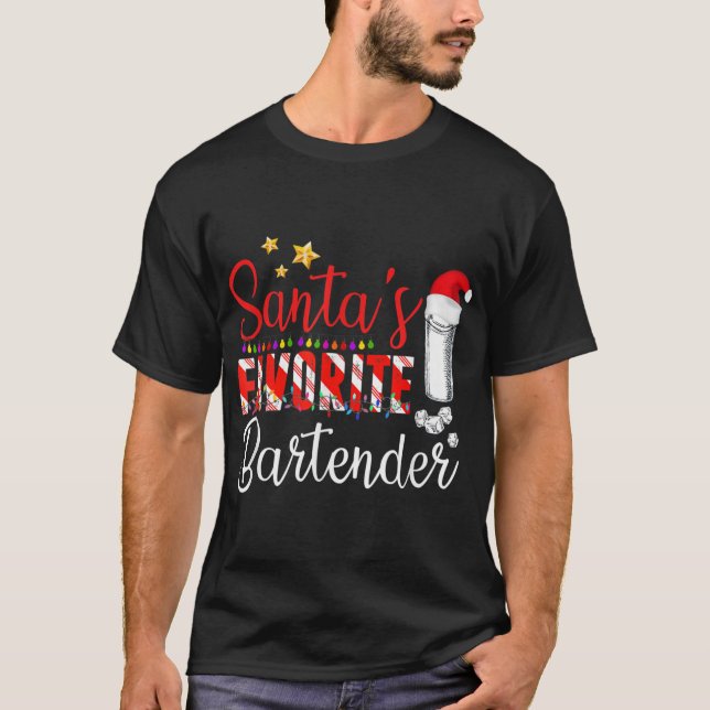Camiseta Papais noeis Favoritos De Barman papais noeis De N (Frente)