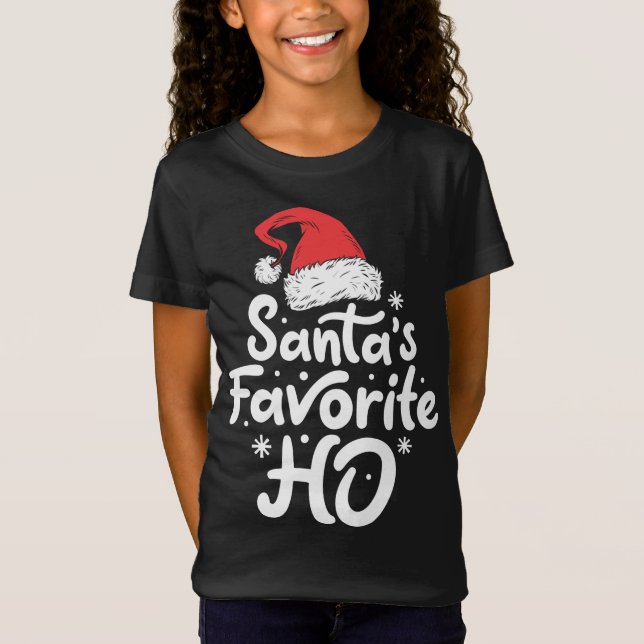 Camiseta Papais noeis Favoritos De Feliz Natal Mulheres Xma (Frente)