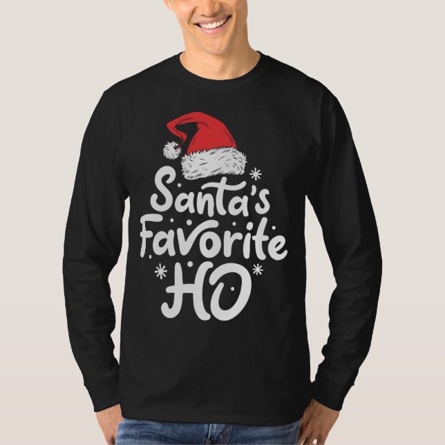 Camiseta Papais noeis Favoritos De Feliz Natal Mulheres Xma (Frente)