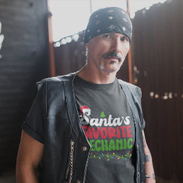 Camiseta Papais noeis Favoritos de Natal Mecânico