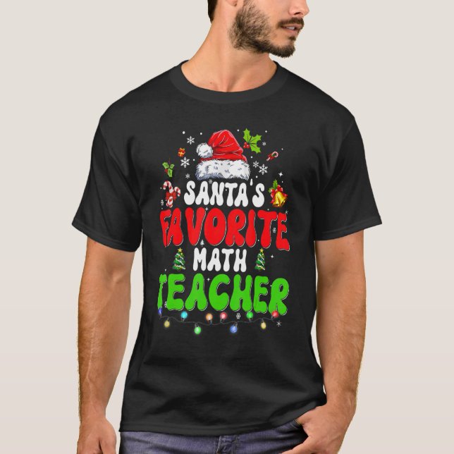 Camiseta Papais noeis Favoritos de Professores de Matemátic (Frente)